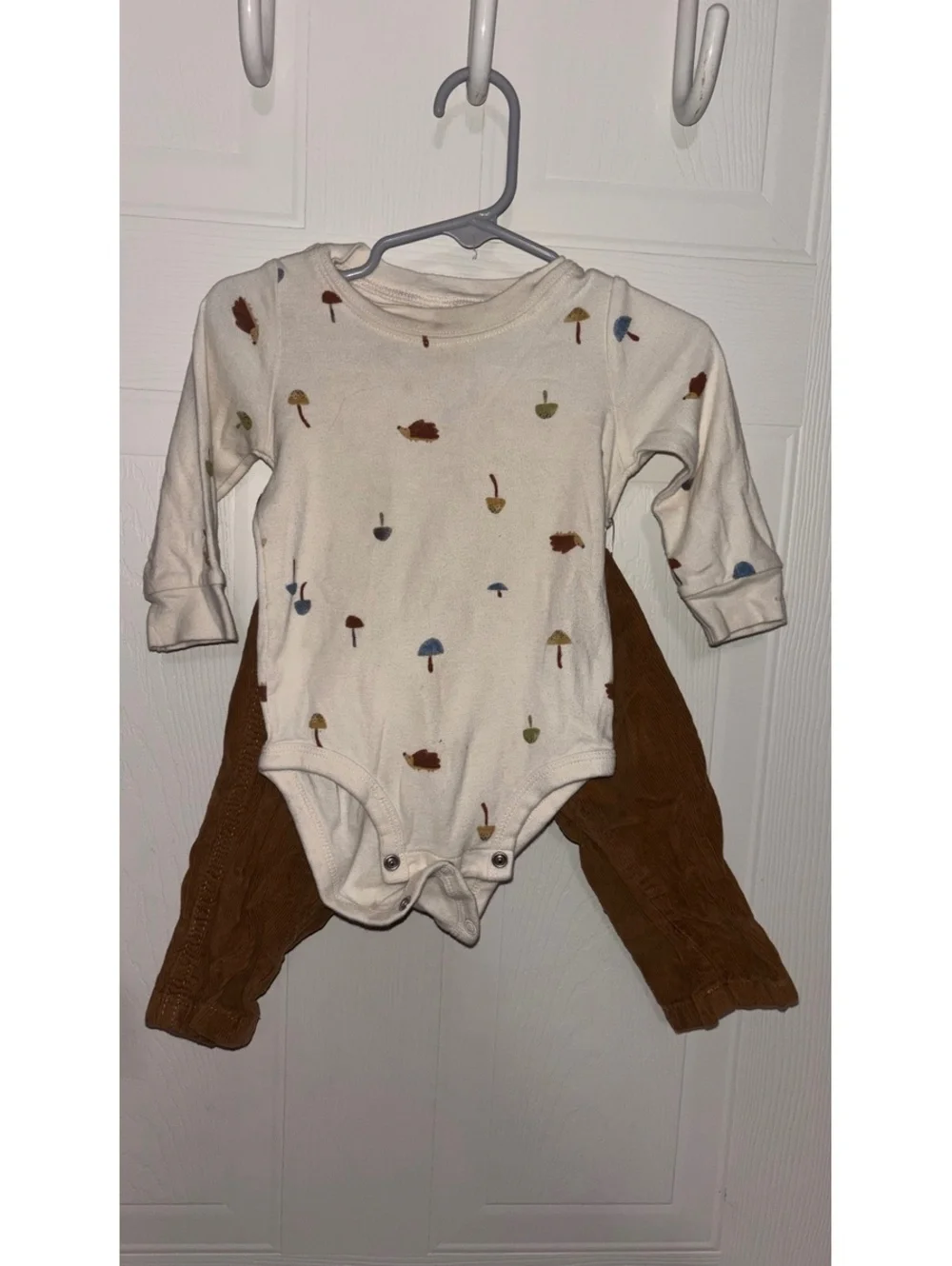 Carter's Baby 2-Piece Outfit Set 12 Months - Mushroom Print Bodysuit & Brown Rib
